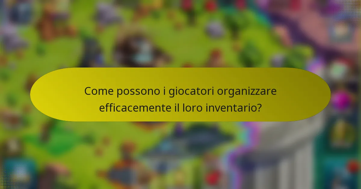 Come possono i giocatori organizzare efficacemente il loro inventario?