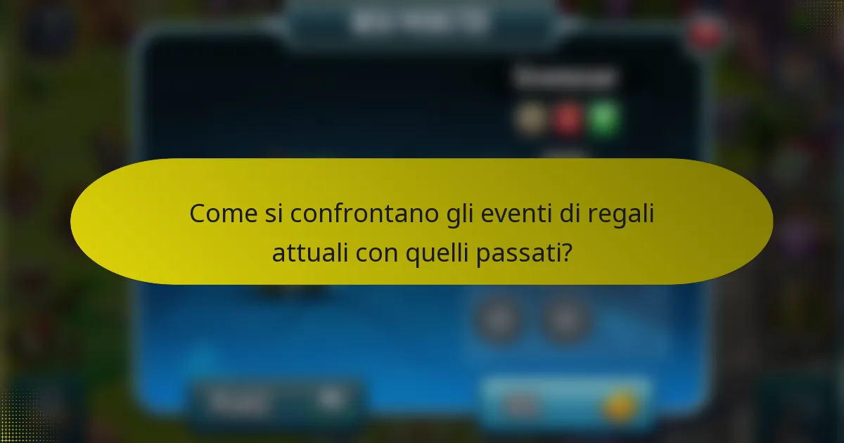 Come si confrontano gli eventi di regali attuali con quelli passati?
