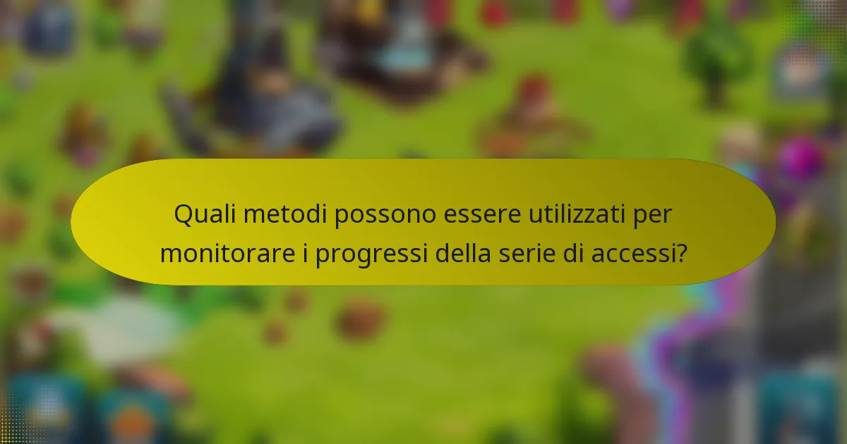 Quali metodi possono essere utilizzati per monitorare i progressi della serie di accessi?