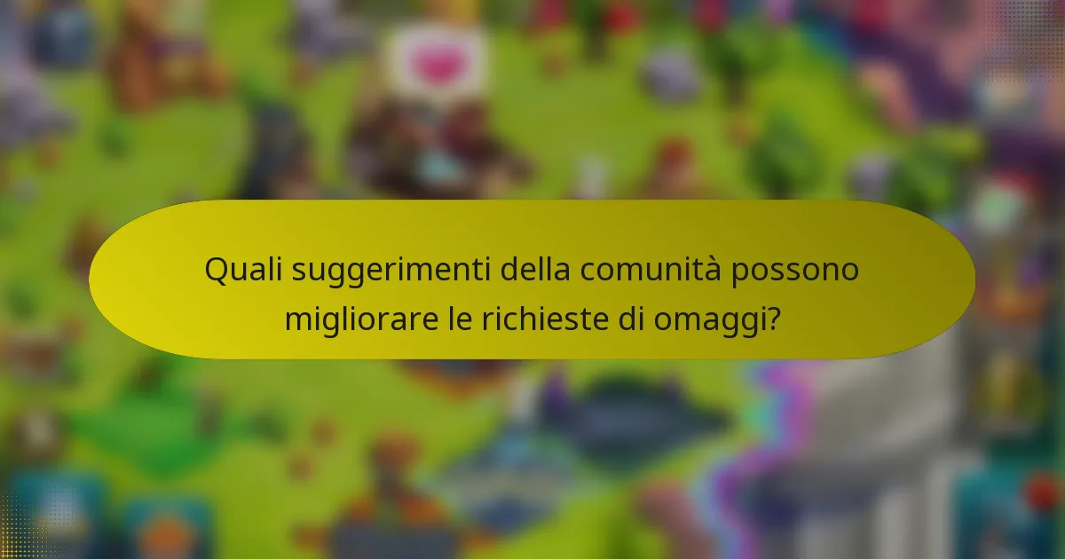Quali suggerimenti della comunità possono migliorare le richieste di omaggi?